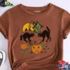 Vintage Halloween Black Cats And Pumpkins T-Shirt Sweatshirt Sweater Unisex