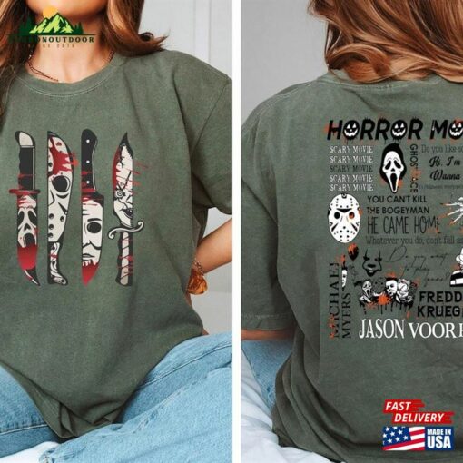 Vintage Halloween Characters The Horror Tour Pumpkin Shirt Universal Studios Nights 2023 Party Hoodie Sweatshirt