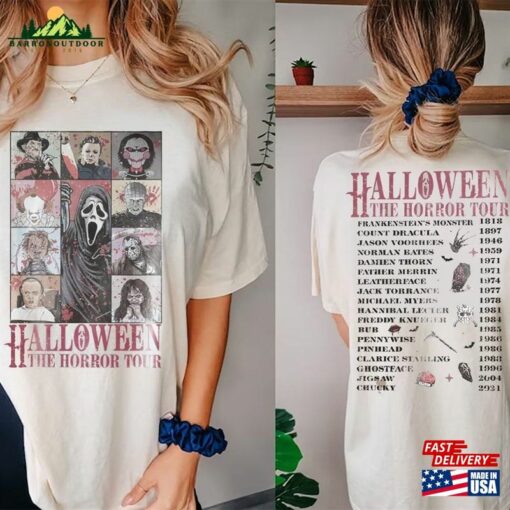 Vintage Halloween Characters The Horror Tour Shirt Universal Studios Nights 2023 Classic T-Shirt