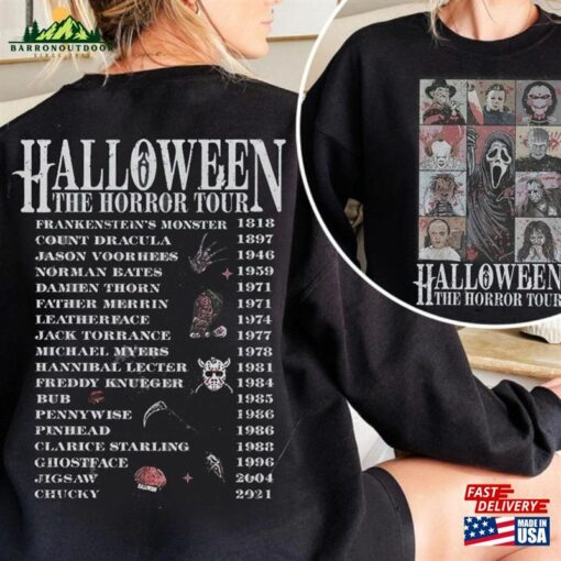 Vintage Halloween Characters The Horror Tour Shirt Universal Studios Nights 2023 Classic T-Shirt