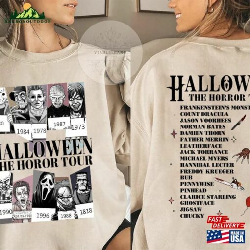 Vintage Halloween Characters The Horror Tour Shirt Universal Studios Nights 2023 In My Era Sweatshirt Hoodie