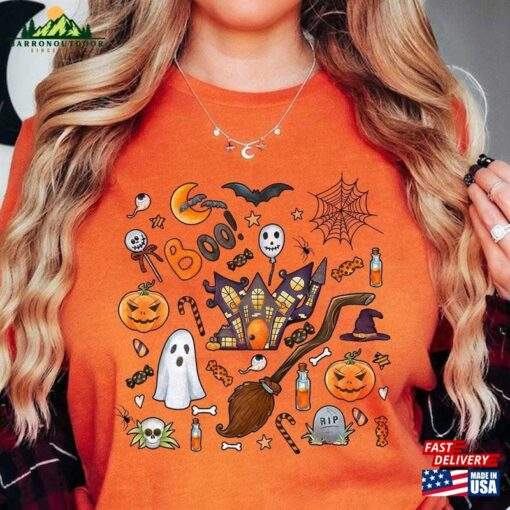 Vintage Halloween Pumpkin Ghost Shirt Funny Gift Get Spookily T-Shirt Sweatshirt