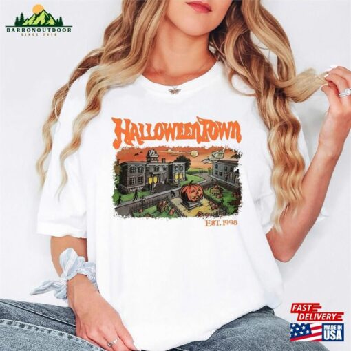 Vintage Halloween Town Est 1998 Shirt Pumpkin Halloweentown Party Classic Unisex