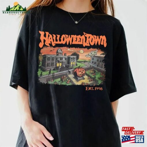 Vintage Halloween Town Est 1998 Shirt Pumpkin Halloweentown Party Classic Unisex