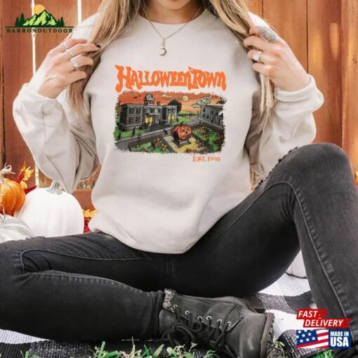 Vintage Halloween Town Est 1998 Shirt Pumpkin Halloweentown Party Classic Unisex