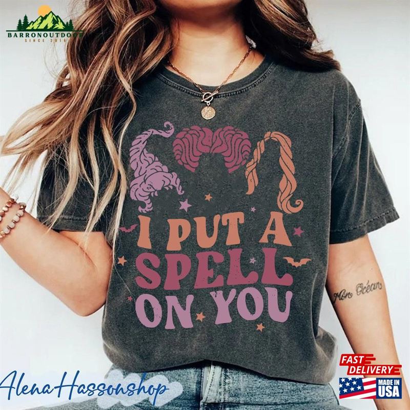 Vintage Hocus Pocus Comfort Colors Shirt I Put A Spell On You Sanderson Sisters Sweatshirt T-Shirt Unisex Vintage Hocus Pocus Comfort Colors Shirt I Put A Spell On You Sanderson Sisters Sweatshirt T-Shirt Unisex