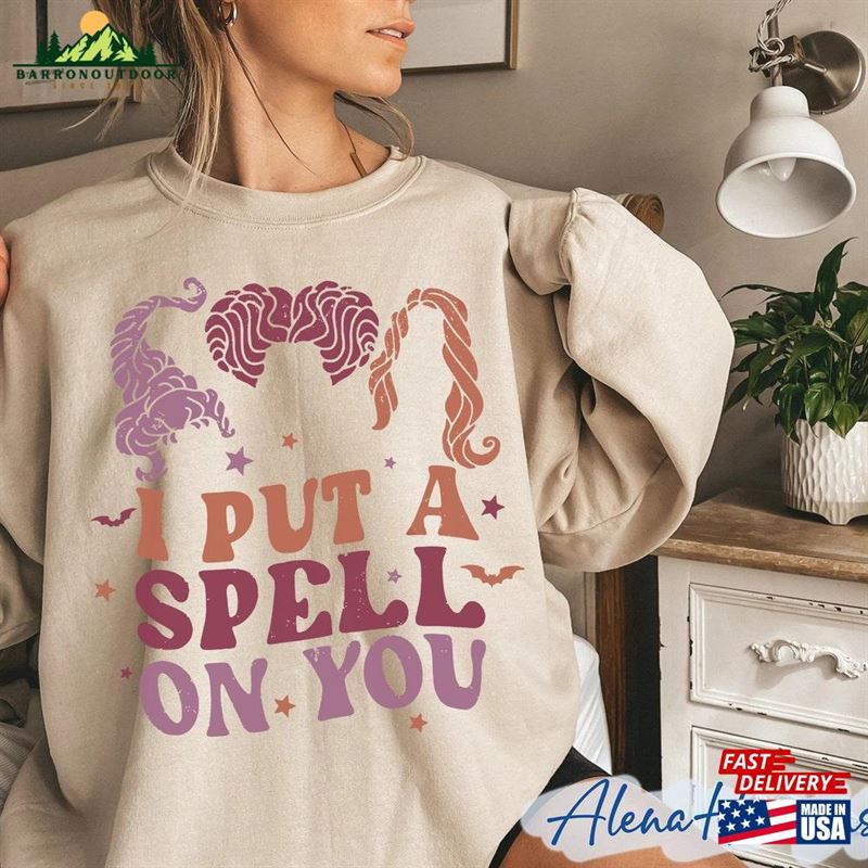 Vintage Hocus Pocus Comfort Colors Shirt I Put A Spell On You Sanderson Sisters Sweatshirt T-Shirt Unisex Vintage Hocus Pocus Comfort Colors Shirt I Put A Spell On You Sanderson Sisters Sweatshirt T-Shirt Unisex
