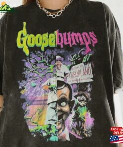 Vintage Horror Goosebumps Colors Shirt One Day At Horrorland Shirts Rl Stine T-Shirt Hoodie