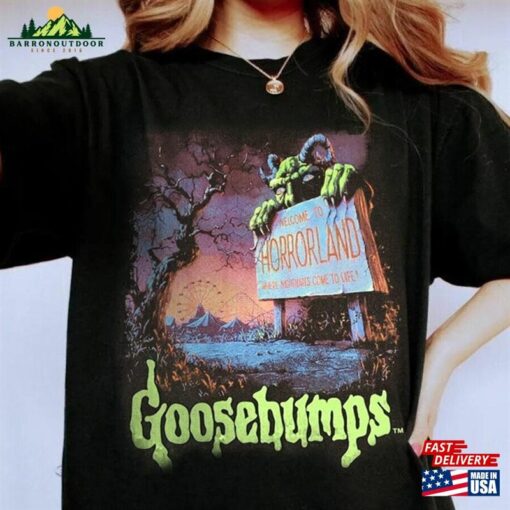 Vintage Horror Goosebumps Shirt One Day At Horrorland Shirts Rl Stine T-Shirt Unisex