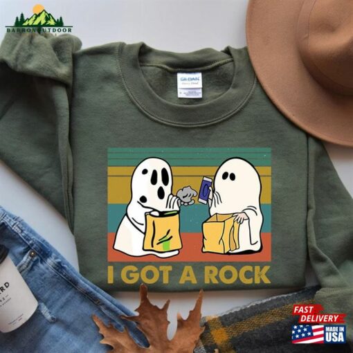 Vintage I Got A Rock Halloween Sweatshirt Party 2023 Shirt Cute Little Ghosts Classic Hoodie