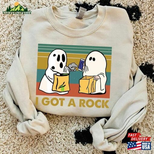 Vintage I Got A Rock Halloween Sweatshirt Party 2023 Shirt Cute Little Ghosts Classic Hoodie