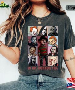 Vintage In My Horror Era Shirt Halloween Characters Movie Unisex Classic