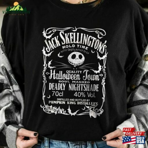 Vintage Jack Skellington Brewery Whiskey Halloween Unisex T-Shirt Nightmare Before Christmas Tee Oogie Boogie Hoodie Sweatshirt