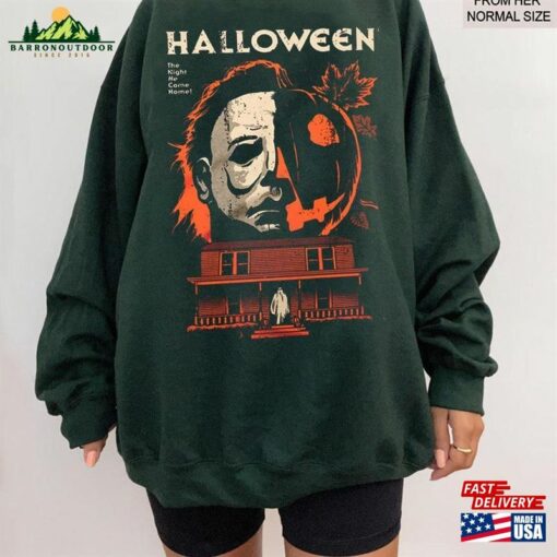 Vintage Michael Myers Halloween Crewneck Sweatshirt Pumkin Unisex Tee Classic