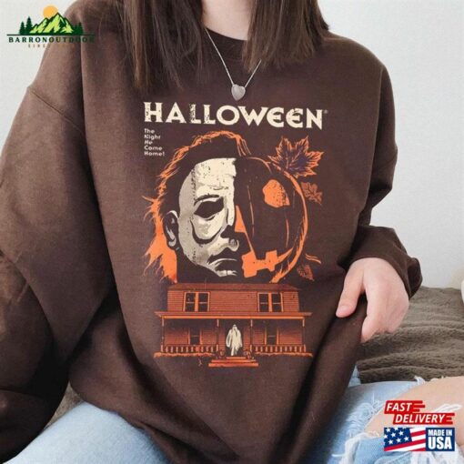 Vintage Michael Myers Halloween Crewneck Sweatshirt Pumkin Unisex Tee Classic