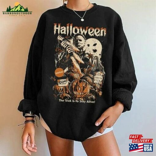 Vintage Michael Myers Halloween Crewneck Sweatshirt T-Shirt Horror Movies Tee Classic