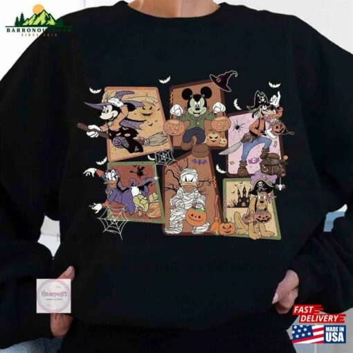 Vintage Mickey And Friends Sweater Disney Halloween Maching T-Shirt Sweatshirt