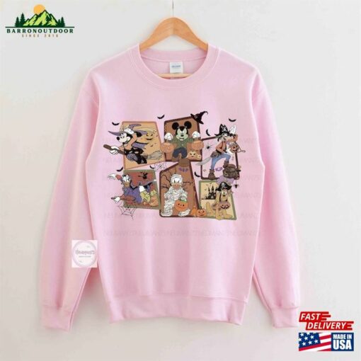 Vintage Mickey And Friends Sweater Disney Halloween Maching T-Shirt Sweatshirt