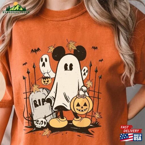 Vintage Mickey Halloween Shirt Ghost Sweatshirt Disney Classic