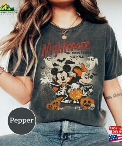 Vintage Mickey Minnie Halloween Shirt Disney Comfort Colors T-Shirt Nightmare On The Main Street Classic Sweatshirt