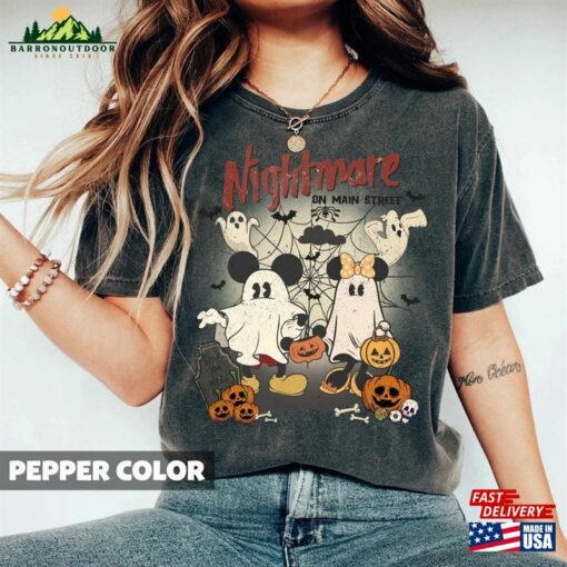 Vintage Mickey Minnie Halloween Shirt Nightmare On The Main Street Disney Classic T-Shirt