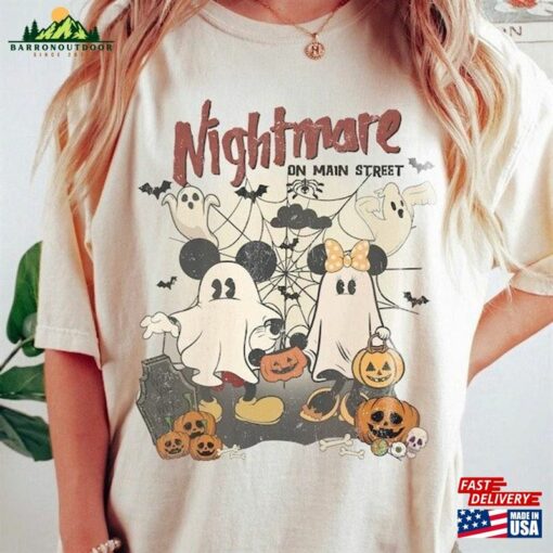 Vintage Mickey Minnie Halloween Shirt Nightmare On The Main Street Disney Classic Unisex