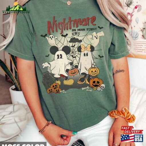 Vintage Mickey Minnie Halloween Shirt Nightmare On The Main Street Disney Classic Unisex