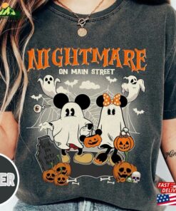 Vintage Mickey Minnie Halloween Shirt Nightmare On The Main Street Disney Hoodie T-Shirt