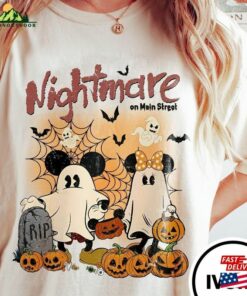 Vintage Mickey Minnie Halloween Shirt Nightmare On The Main Street Disney Hoodie Unisex