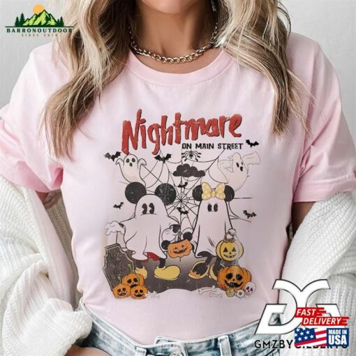 Vintage Mickey Minnie Halloween Shirt Nightmare On The Main Street Disney Sweatshirt Classic