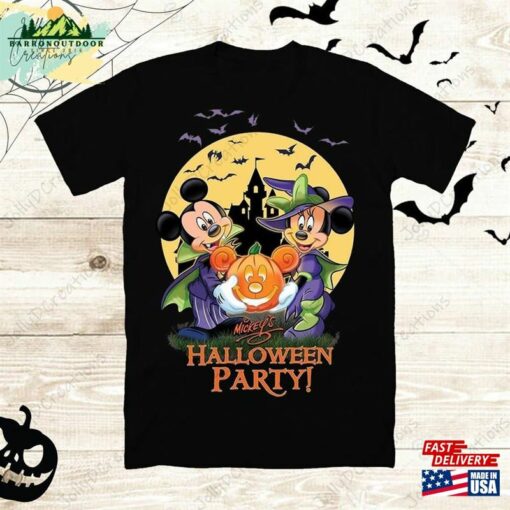 Vintage Mickey Minnie Halloween Shirt Nightmare On The Main Street Disney T-Shirt Unisex