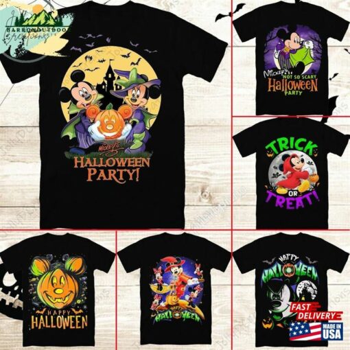 Vintage Mickey Minnie Halloween Shirt Nightmare On The Main Street Disney T-Shirt Unisex