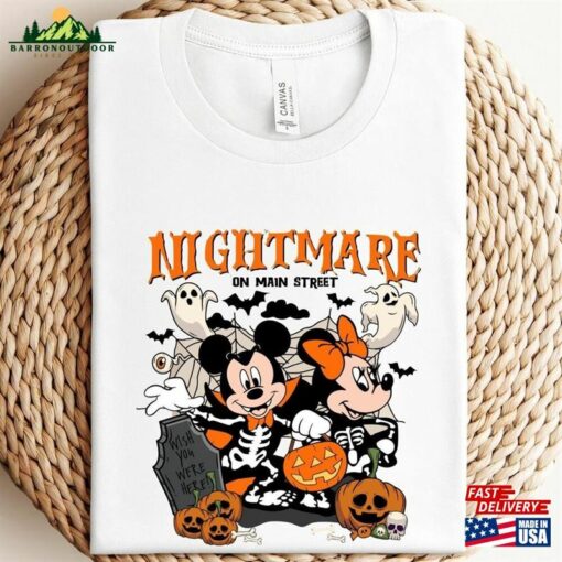 Vintage Mickey Minnie Halloween Shirt Nightmare On The Main Street Disney Unisex Sweatshirt