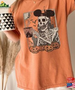 Vintage Mickey Skeleton Coffee Shirt Disney Comfort Colors Halloween Unisex Classic
