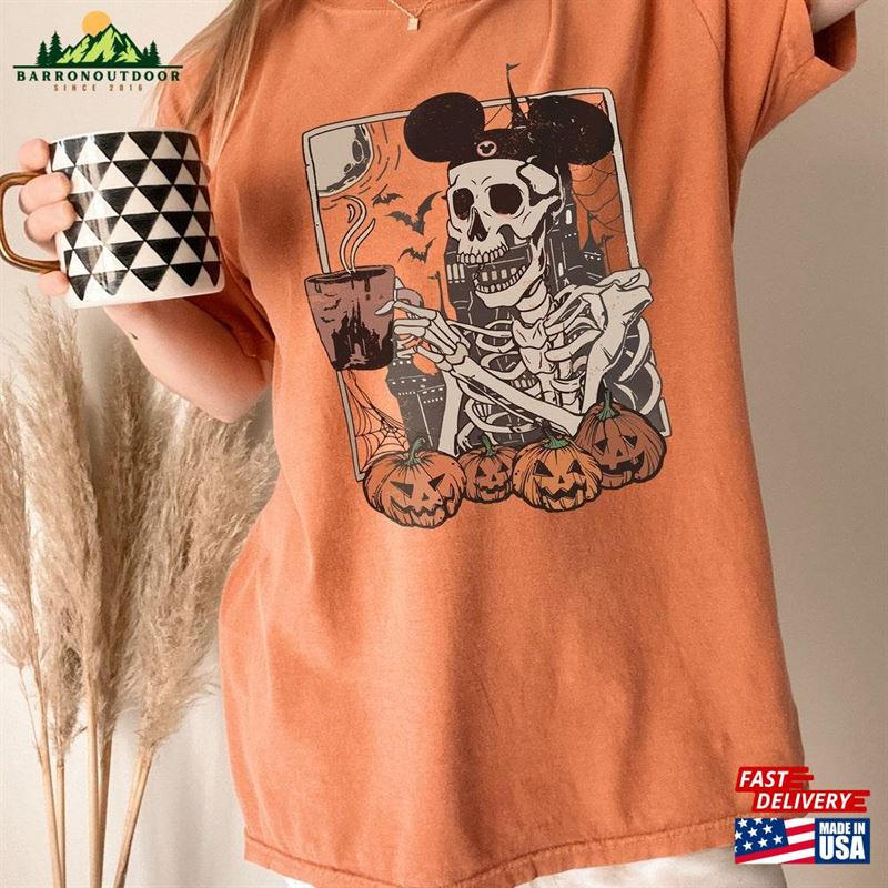 Vintage Mickey Skeleton Coffee Shirt Disney Comfort Colors Halloween Unisex Classic Vintage Mickey Skeleton Coffee Shirt Disney Comfort Colors Halloween Unisex Classic