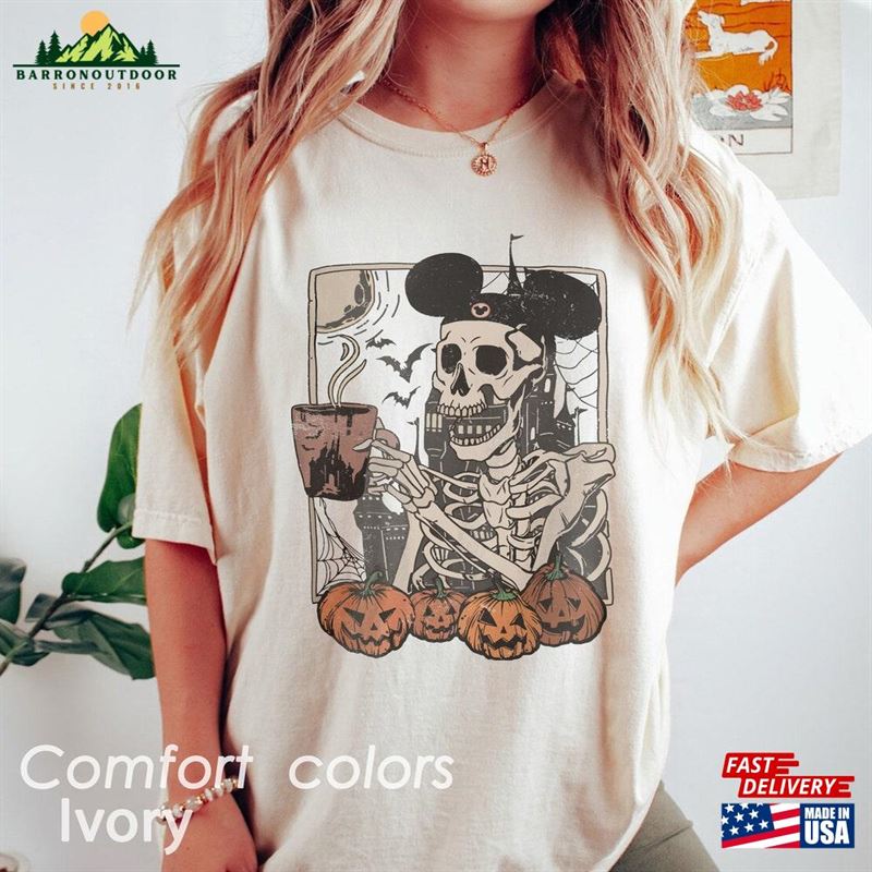 Vintage Mickey Skeleton Coffee Shirt Disney Comfort Colors Halloween Unisex Classic Vintage Mickey Skeleton Coffee Shirt Disney Comfort Colors Halloween Unisex Classic