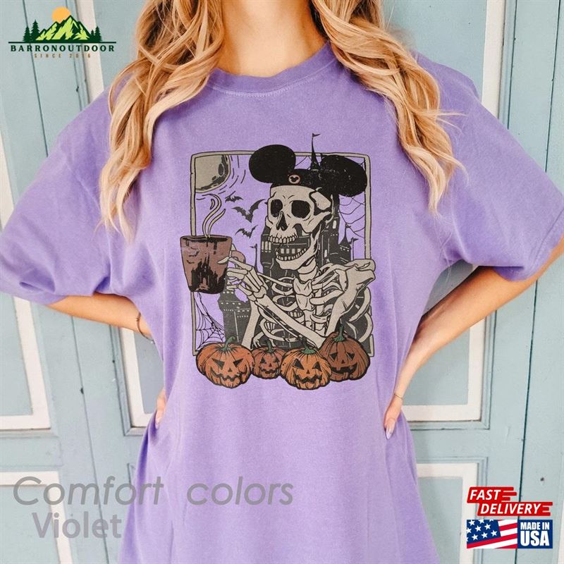 Vintage Mickey Skeleton Coffee Shirt Disney Comfort Colors Halloween Unisex Classic Vintage Mickey Skeleton Coffee Shirt Disney Comfort Colors Halloween Unisex Classic