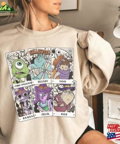 Vintage Monster Inc Halloween Tarot Card Shirt Mickey’s Not So Scary Party 2023 Mike And Sulley Skeleton Mummy Sweatshirt Classic