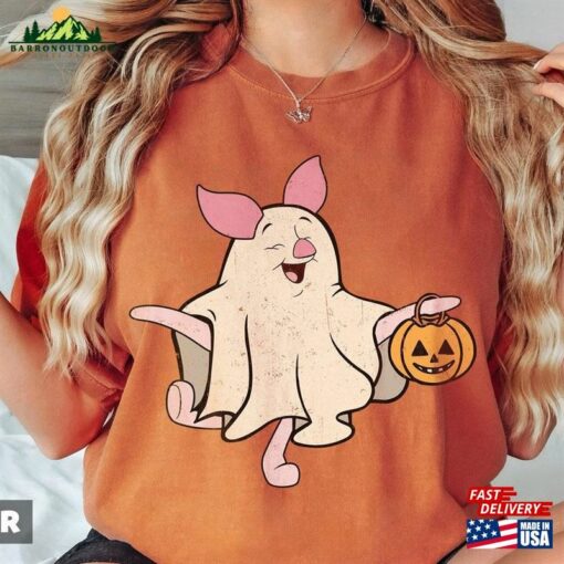 Vintage Piglet Ghost Halloween Shirts Winnie The Boo Shirt Spooky Season T-Shirt Unisex