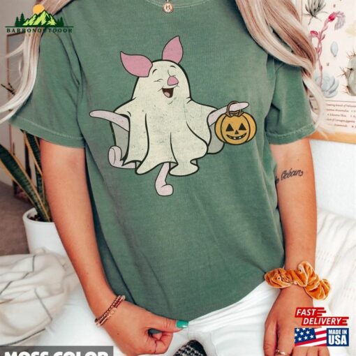 Vintage Piglet Ghost Halloween Shirts Winnie The Boo Shirt Spooky Season T-Shirt Unisex