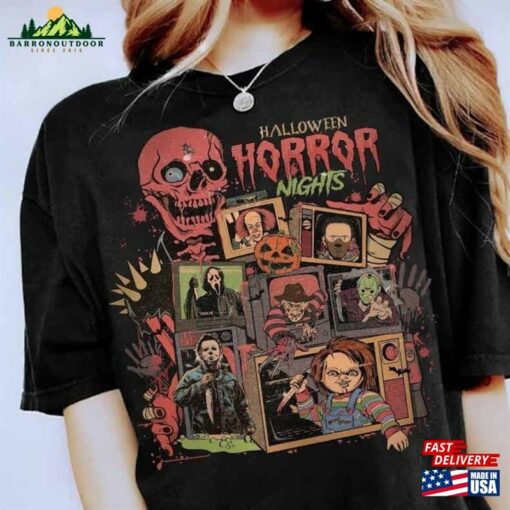 Vintage Retro Halloween Horror Nights Shirt Characters Movie T-Shirt Hoodie