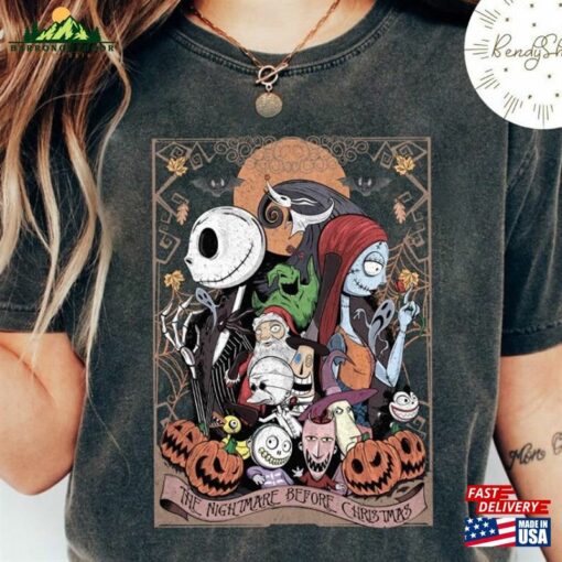 Vintage Retro Halloween The Nightmare Before Christmas Shirt Jack And Sally Oogie Boogie Bash 2023 Party Unisex T-Shirt