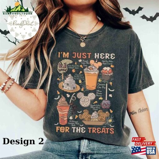 Vintage Retro I’m Just Here For The Treats Shirt Disney Snacks Halloween Hoodie Unisex