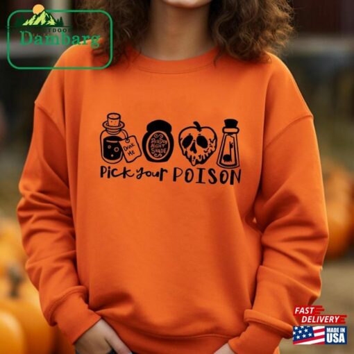 Vintage Retro Pick Your Poison Disney Halloween Comfort Colors Shirt Disneyland Villain T-Shirt Sweatshirt