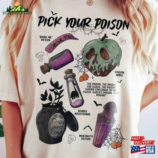 Vintage Retro Pick Your Poison Disney Halloween Shirt Villains T-Shirt Unisex