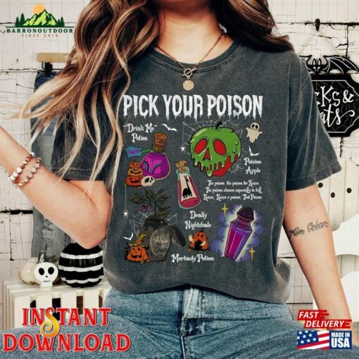 Vintage Retro Pick Your Poison Halloween Png Villains Disneyworld Disneyland Instant Download Unisex Sweatshirt