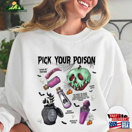 Vintage Retro Pick Your Poison Shirt Disney Halloween T-Shirt Disneyland Villain Sweatshirt Classic