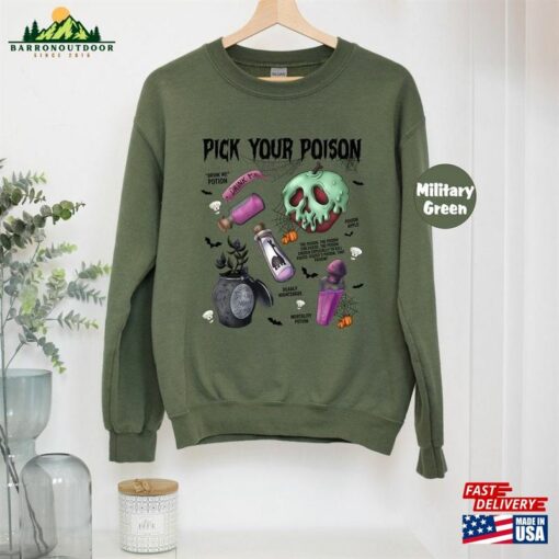 Vintage Retro Pick Your Poison Shirt Disney Halloween T-Shirt Disneyland Villain Sweatshirt Classic