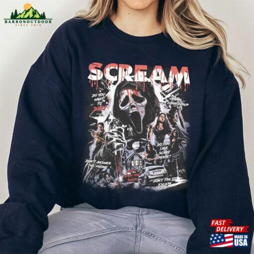 Vintage Scream Ghostface Sweatshirt Retro 90S Shirt Halloween Shirts Hoodie
