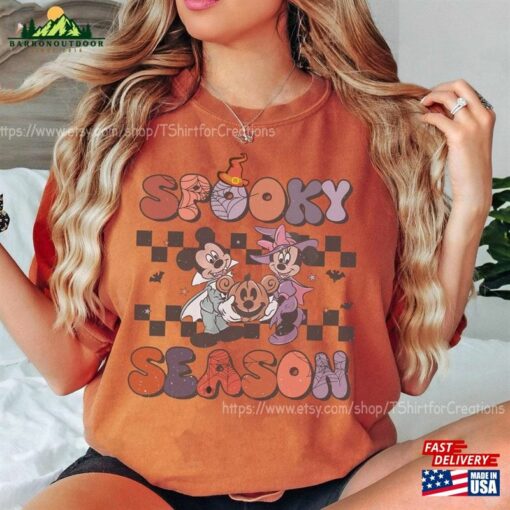 Vintage Spooky Seaon Mickey Minnie Shirt And Friends Halloween Not So Ccary T-Shirt Hoodie
